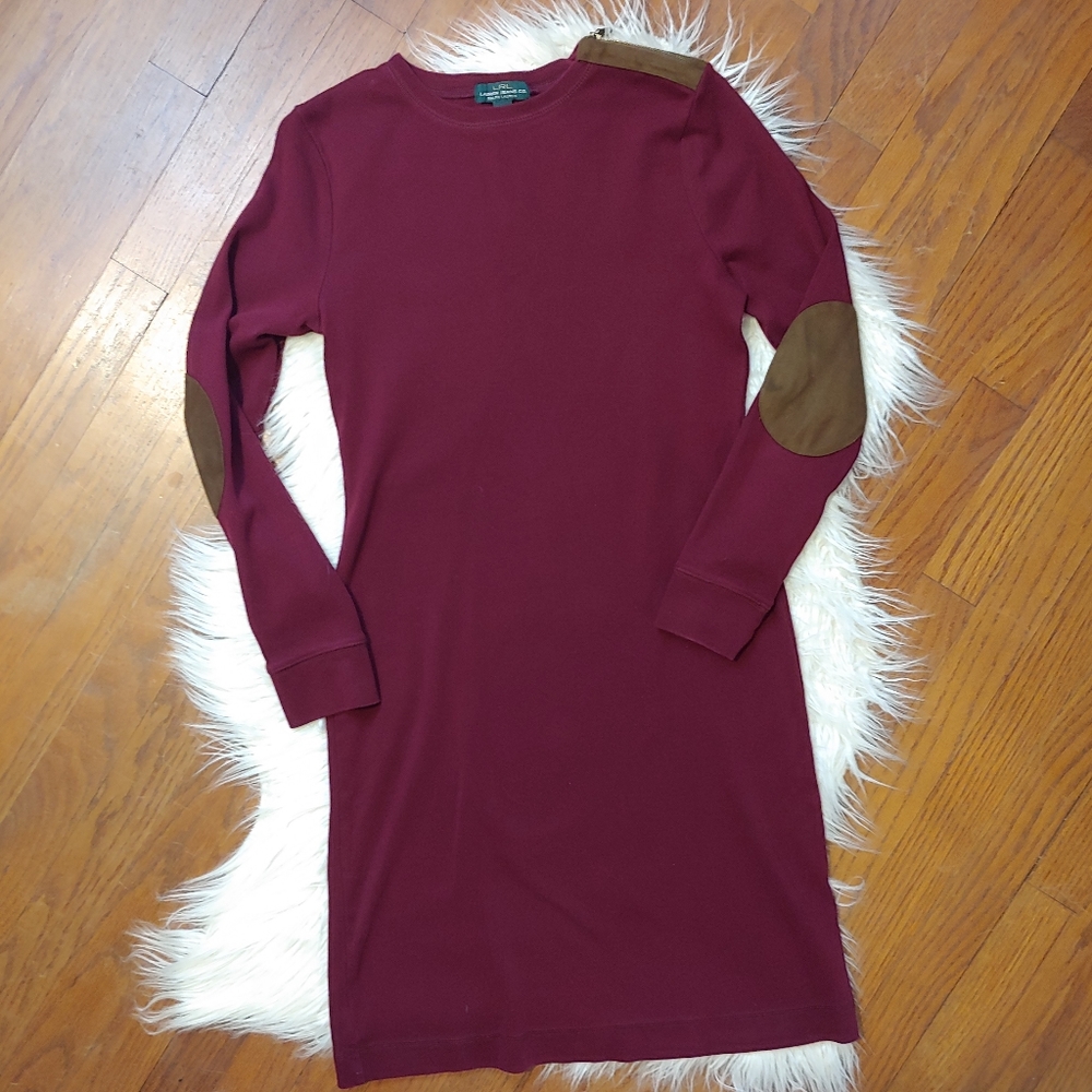 Lauren Ralph Lauren Burgundy Long Sleeve Dress